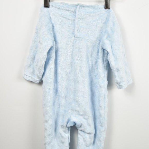 Pale blue long pile fleece sleep/play suit - Picture 5 of 5